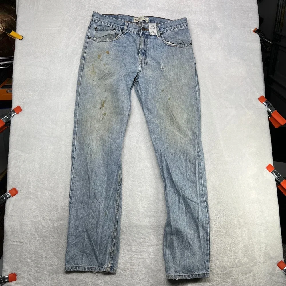 Levi Strauss Signature Jeans Men's 33X31.5 Blue Denim Cotton Zip‎ Fly - Flaws